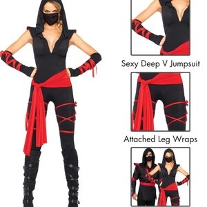 Spirit Deadly Ninja Costume with Black and Red Accents